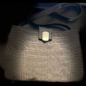 Womens Black Ralph Lauren Embossed crocodile print small clutch bag